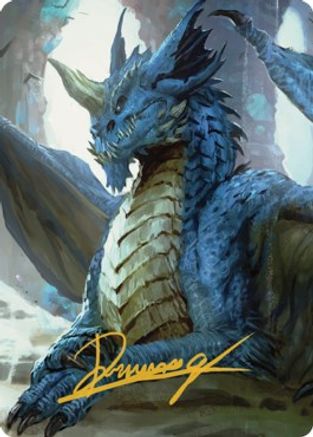 Young Blue Dragon Art Card (Gold-Stamped Signature) (ASCLB-027) [Art Series: Commander Legends: Battle for Baldur's Gate]