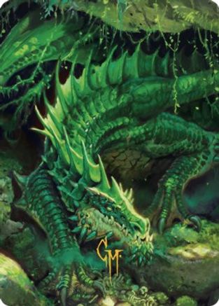 Adult Green Dragon Art Card (Gold-Stamped Signature) (ASCLB-001) [Art Series: Commander Legends: Battle for Baldur's Gate]
