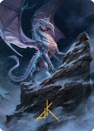 Ancient Silver Dragon Art Card (6/81) (Gold-Stamped Signature) (ASCLB-006) [Art Series: Commander Legends: Battle for Baldur's Gate]