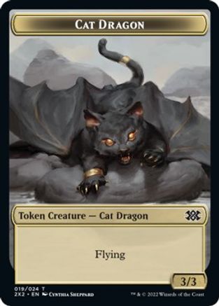 Cat Dragon // Knight Double-Sided Token (2X2-19 // 5) [Double Masters 2022] Foil