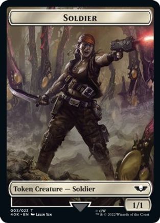 Soldier (003) // Sicarian Infiltrator Double-sided Token (Surge Foil) [Universes Beyond: Warhammer 40,000] Foil