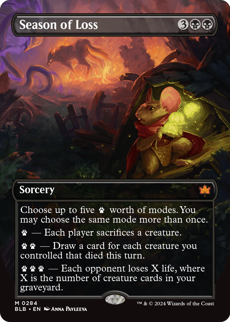 Season of Loss (Borderless) (BLB-284) [Bloomburrow] Foil