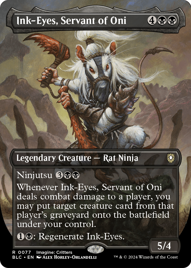 Ink-Eyes, Servant of Oni (Borderless) (BLC-077) [Bloomburrow Commander]