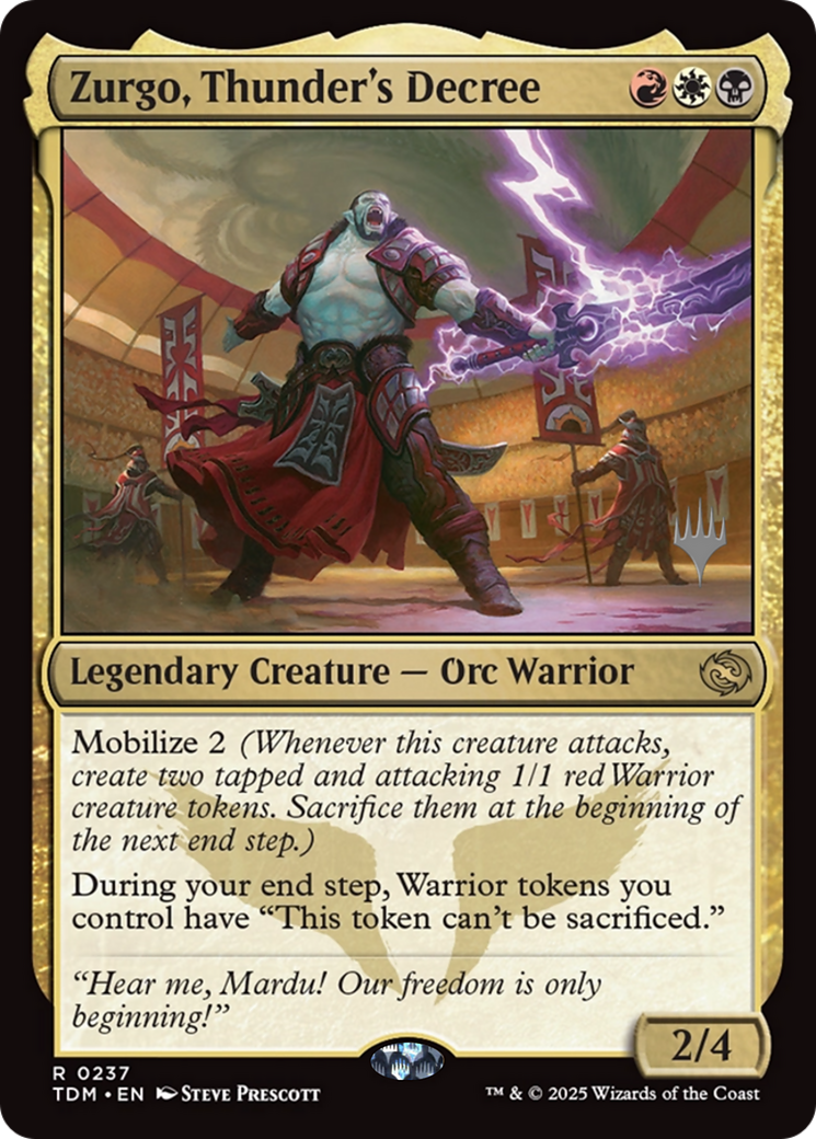 Zurgo, Thunder's Decree (PPTDM-237) [Promo Pack: Tarkir: Dragonstorm] Foil
