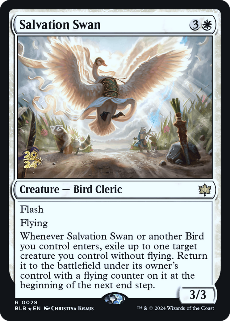Salvation Swan (PRE-028) [Bloomburrow Promos] Foil