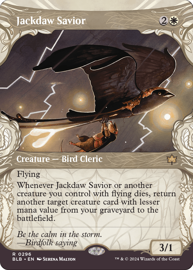 Jackdaw Savior (Showcase) (BLB-296) (Borderless) [Bloomburrow] Foil
