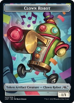 Clown Robot (003) // Food (010) Double-sided Token [Unfinity] Foil