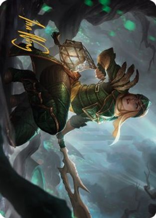 Argothian Opportunist Art Card (Gold-Stamped Signature) (ASBRO-022) [Art Series: The Brothers' War]