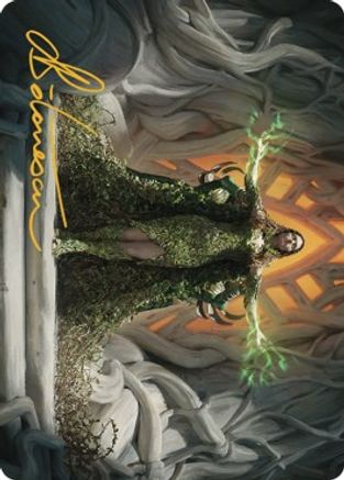 Titania, Voice of Gaea Art Card (Gold-Stamped Signature) (ASBRO-026) [Art Series: The Brothers' War]