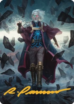 Urza, Planeswalker Art Card (Gold-Stamped Signature) (ASBRO-042) [Art Series: The Brothers' War]