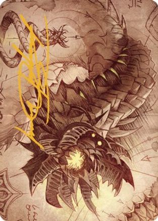 Wurmcoil Engine Art Card (Gold-Stamped Signature) (ASBRO-081) [Art Series: The Brothers' War]