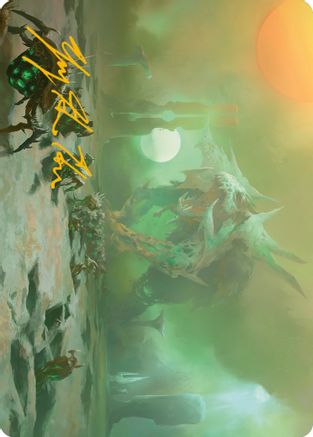 Green Sun's Twilight Art Card (Gold-Stamped Signature) (ASONE-039) [Art Series: Phyrexia: All Will Be One]