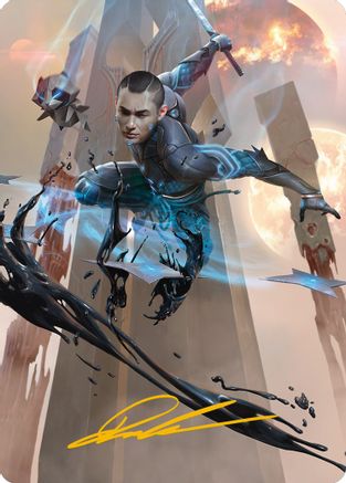 Kaito, Dancing Shadow Art Card (48/81) (Gold-Stamped Signature) (ASONE-048) [Art Series: Phyrexia: All Will Be One]