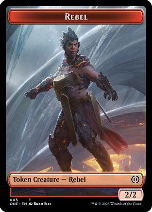 Rebel // Phyrexian Germ Double-sided Token [Phyrexia: All Will Be One] Foil
