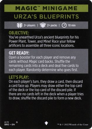 Magic Minigame: Urza's Blueprints (BRO-002) [The Brothers' War]