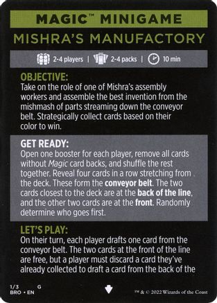 Magic Minigame: Mishra's Manufactory (BRO-001) [The Brothers' War]