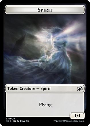 Spirit (0009) // Treasure Double-sided Token (MOC-9 // 20) [Commander: March of the Machine]