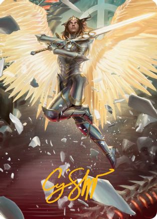Archangel Elspeth Art Card (Gold-Stamped Signature) (ASMOM-001) [Art Series: March of the Machine]