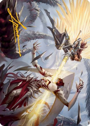 Elspeth's Smite Art Card (Gold-Stamped Signature) (ASMOM-005) [Art Series: March of the Machine]