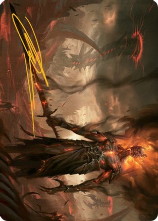 Ashen Reaper Art Card (Gold-Stamped Signature) (ASMOM-046) [Art Series: March of the Machine]