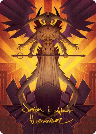 Atraxa, Praetors' Voice Art Card (Gold-Stamped Signature) (ASMOM-077) [Art Series: March of the Machine]