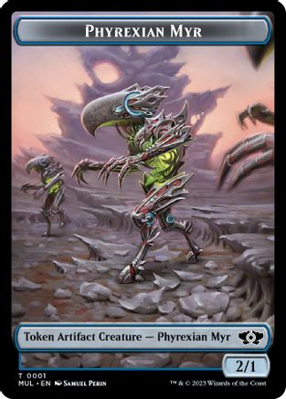 Phyrexian Myr // Knight Double-Sided Token (MOM-1 // 10) [March of the Machine] Foil