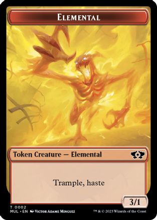 Elemental (0002) // Phyrexian Hydra (0012) Double-Sided Token (MOM-2 // 12) [March of the Machine] Foil