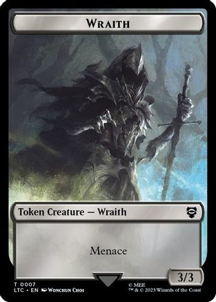 Wraith // Treasure Double-Sided Token (LTC-7 // 12) [Commander: The Lord of the Rings: Tales of Middle-earth]