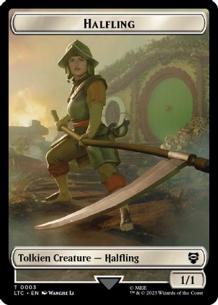 Halfling // Treasure Double-Sided Token (LTC-3 // 12) [Commander: The Lord of the Rings: Tales of Middle-earth]
