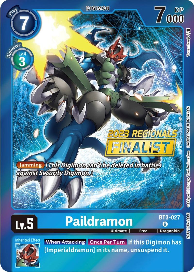 Paildramon [BT3-027] (2023 Regionals Finalist) [Release Special Booster Promos]