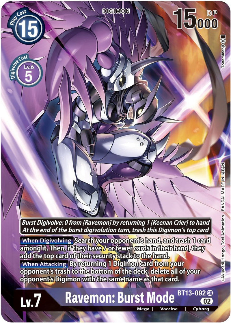 Ravemon: Burst Mode [BT13-092] (Alternate Art) [Versus Royal Knights Booster]