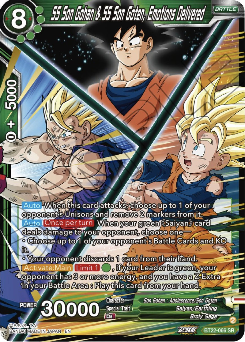 SS Son Gohan & SS Son Goten, Emotions Delivered (BT22-066) [Critical Blow]