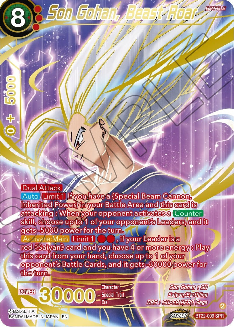 Son Gohan, Beast Roar (SPR) (BT22-009) [Critical Blow]