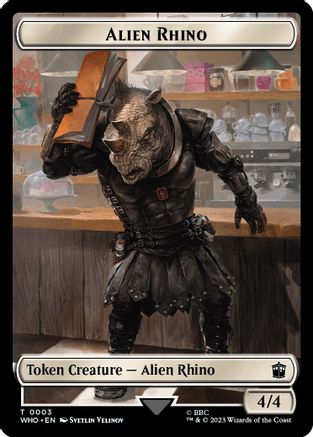 Alien Rhino // Alien Salamander Double-Sided Token (WHO-3 // 16) [Universes Beyond: Doctor Who] Foil