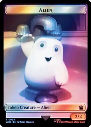 Alien // Dinosaur Double-Sided Token (Surge Foil) (WHO-34 // 52) [Universes Beyond: Doctor Who] Foil