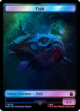 Fish // Food (0059) Double-Sided Token (Surge Foil) (WHO-42 // 59) [Universes Beyond: Doctor Who] Foil