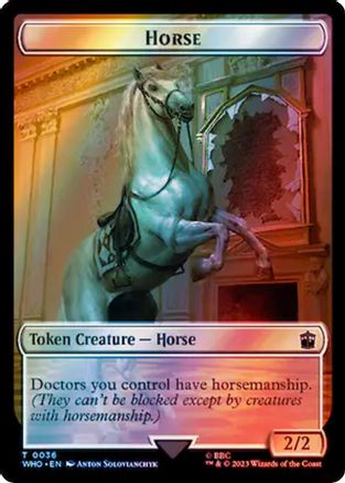 Horse // Clue (0053) Double-Sided Token (Surge Foil) (WHO-36 // 53) [Universes Beyond: Doctor Who] Foil