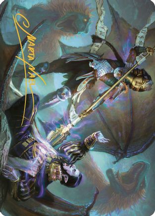 Huatli's Final Strike Art Card (Gold-Stamped Signature) (ASLCI-028) [Art Series: The Lost Caverns of Ixalan]