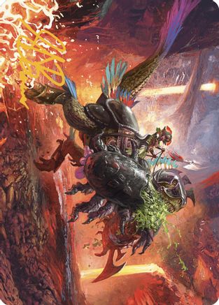 Triumphant Chomp Art Card (Gold-Stamped Signature) (ASLCI-021) [Art Series: The Lost Caverns of Ixalan]