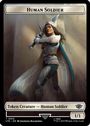 Human Soldier (0014) // Food (0023) Double-Sided Token (Surge Foil) (LTR-14 // 23) [The Lord of the Rings: Tales of Middle-earth] Foil