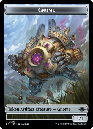 Gnome // Dinosaur (0010) Double-Sided Token (LCI-16 // 10) [The Lost Caverns of Ixalan] Foil