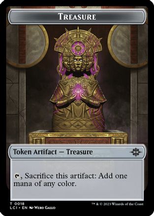 Treasure (0018) // Dinosaur (0009) Double-Sided Token (LCI-18 // 9) [The Lost Caverns of Ixalan] Foil
