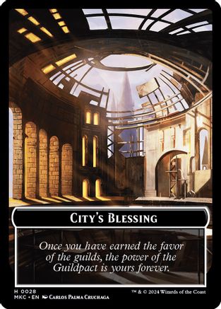 City's Blessing // Human Soldier Double-Sided Token (MKC-28 // 2) [Commander: Murders at Karlov Manor]
