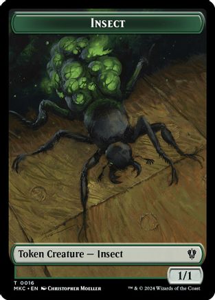 Insect (0016) // Manifest Double-Sided Token (MKC-16 // 29) [Commander: Murders at Karlov Manor]