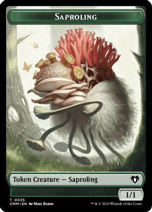 Saproling // Dragon (0021) Double-Sided Token (CMM-35 // 21) [Commander Masters]