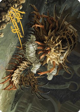Rot Farm Mortipede Art Card (Gold-Stamped Signature) (ASMKM-010) [Art Series: Murders at Karlov Manor]