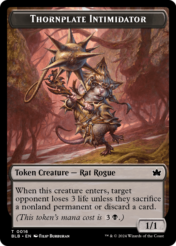 Thornplate Intimidator Token (BLB-016) [Bloomburrow Tokens]