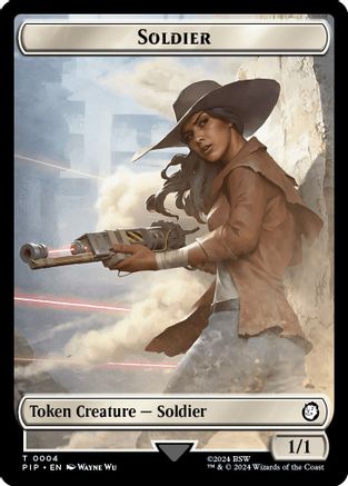 Soldier (0004) // Treasure (0019) Double-Sided Token (PIP-4 // 19) [Universes Beyond: Fallout]