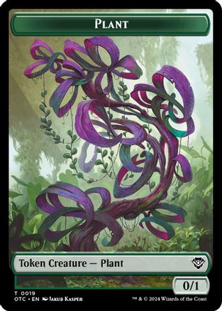 Plant // Sand Warrior Double-Sided Token (OTC-19 // 23) [Commander: Outlaws of Thunder Junction]
