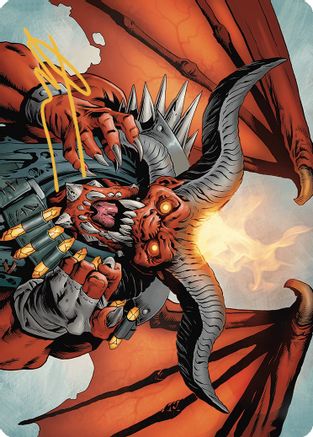 Rakdos, the Muscle Art Card (Gold-Stamped Signature) (ASOTJ-053) [Art Series: Outlaws of Thunder Junction]